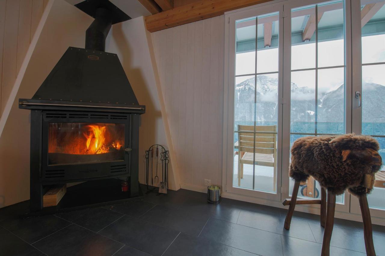 Exklusives Chalet mit traumhafter See- und Bergsicht Seelisberg Exterior foto
